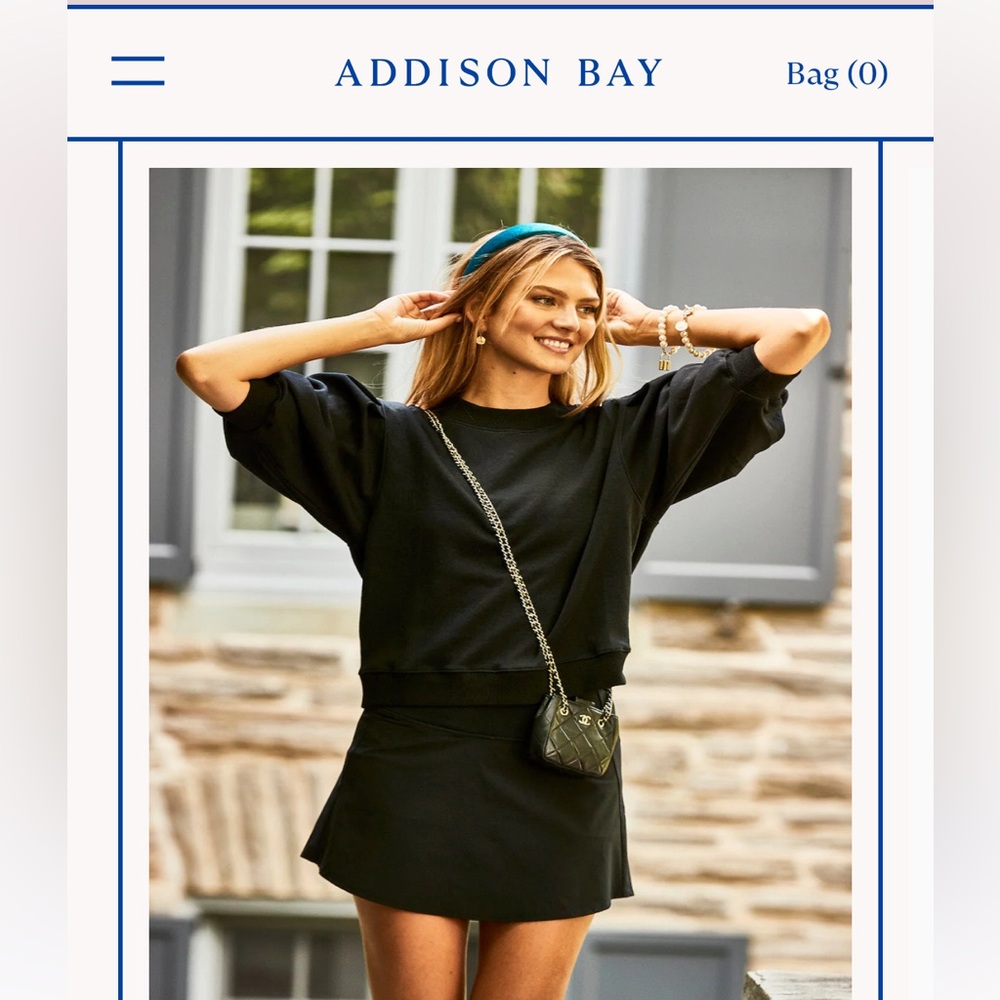 Addison Bay Black Skort with Quilted Mini Crossbody